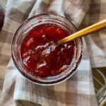 a jar of homemade strawberry jam